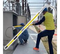 High Voltage Insulated Rescue Hook, Portable Rescue Hook Electrocution Emergency Rescue Pole with Hook, Fire Electrician Factory Home(Yellow,6.6Ft)