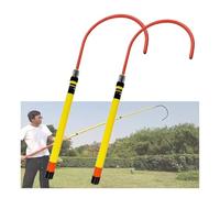 High Voltage Insulated Rescue Hook with Extendable Hotstick Pole, Fiberglass Handle for Safe Electrical Rescue, Length 3.3-19.7 ft