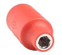 High Voltage Insulated Socket Wrench Compatible with 2 Inch Drive Tools Made from Forged Chrome Vanadium Steel with TPE Safety Layer (16MM)