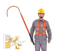 High-voltage insulating rescue pole,High Voltage Insulated Rescue Hook, Rescue Hook Hot Rod for Electrical Safety, Portable Rescue Hook with Rod,（Red,110kV-6.5ft/2m）
