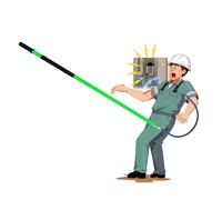 High-voltage insulating rescue pole,Lightweight Safety Tool for Electric Shock Recovery, Essential Equipment for Power Plant and Factory Maintenance,（Green,1.5m/4.9ft）