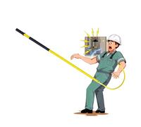 High-voltage insulating rescue pole,Lightweight Safety Tool for Electric Shock Recovery, Essential Equipment for Power Plant and Factory Maintenance,（Yellow,3m/9.8ft）
