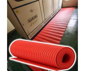 High Voltage Insulation Rubber Mat, Non-Conductive Electrical Safety Pad, Industrial Grade Insulating Sheet for Electrical Panels, Substations, Workshops, Anti-Slip, Heat Resistant