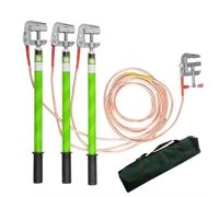High Voltage Measuring Stick, 10KV Grounding Rod with Non-Slip Handle, 1.0m Insulated Pole & 25 sq mm Transparent Soft Copper Wire for Substations - Durable & Reliable Safety Tool