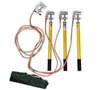 High Voltage Measuring Stick, 10KV Grounding Rod with Non-Slip Handle, 1.0m Insulated Pole & 25 sq mm Transparent Soft Copper Wire for Substations - Durable & Reliable Safety Tool