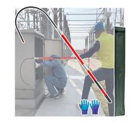 High-Voltage Non-Conductive Safety Pole 3/5/6/10 Feet, Life-Saving Electrical Rod, Body Pull Stick, Emergency Defense Tool (Red, 3.0m/118in, 220KV)