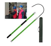 High Voltage Non-Conductive Safety Pole Stick, 3.0m/9.8ft Emergency Rescue Tool, Body Pull Stick for Electrical Safety & Defense (Green)