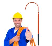 High-Voltage Rescue Life-Saving Pull Rod High Voltage Insulated Rescue Hook, Heavy Duty Emergency Electrocution Lifesaving Hooks 10 35 110kv, 1m 1.5m 2m 3m Long Fiberglass Security Tools Pole, St