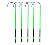 High Voltage Safety Hook - 3ft to 10ft Insulated Emergency Life-Saving Pole Hooks for Electrical Work - Green 5 Pack Heavy-Duty Design