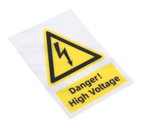 High Voltage Warning Labels PC Electrical Safety Stickers for Panels