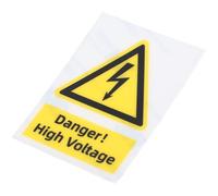 High Voltage Warning Sticker PC Label with Text and Symbols