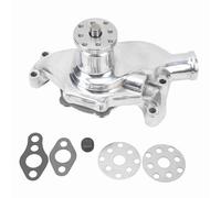 High Volume Short Water Pump Aluminum Large Water Flow Performance Upgrade for SBC V8 283 327 350 Engines 1955 to 1985 (Polished)