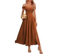 High Waist Anniversary Dresses Sleeveless Formal Evening Ball Gowns with Bustier Holiday Dresses HAH008 Burnt Orange UK18