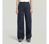 High Waist Cargo Pants - Dark blue - Women 28