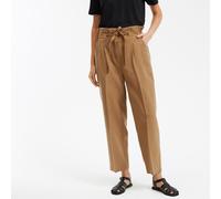 High Waist Carrot Trousers Dark Beige