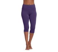 High Waist Cropped Leggings for Women UK Soft Elastic Opaque Tummy Control 3/4 Length Legging Ladies Cropped Trousers for Gym Yoga Sports Gifts for Her,Purple,XL,K114