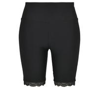 High waist cycling undershorts with lace hem for women large sizes Urban Classics Noir 5XL
