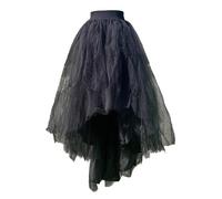 High Waist Elastic Asymmetric Tulle Sequin Skirt With Layered Ruffle Asymmetric Cut Fluid Chiffon