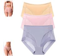 High Waist Ice Silk Seamless Shaping Briefs for Women,Plus Size Breathable Sheer Mesh Butt Lifting Panties (3,3XL)