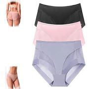 High Waist Ice Silk Seamless Shaping Briefs for Women,Plus Size Breathable Sheer Mesh Butt Lifting Panties (4,L)