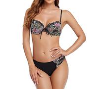 High Waisted 50s Bikini Set, Push Up Women's Bikini & Briefs, Tie Side Thong Women's Bikini Set Sexy Lace up Triangle Bikini St Patrick's Day Gifts Active Workout