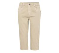 High-waisted 7/8 capri jeans for women Pulz Jeans Rosita Beige 40