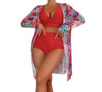 High Waisted Bikini Set Black, Quick Dry Beach Wear Set, Vintage Print Women's Sexy Halter Bikini Set Tie Sides Thong Triangle Brazilian Bikini Try Before You Buy Athletic Workout Red