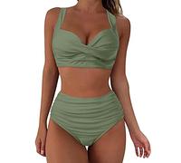 High Waisted Bikini Set Bravissimo, 2 Piece Bikini Set with Brief, Tie Dye Women Bikini Set Swimwear High Waist Halter Neck Removable Soft Cups Deals of The Day Trendy