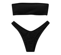 High Waisted Bikini Set Orange, Two Piece Bikini Top with Bottoms, Back Braided Straps Lace up Women Low Waist Thong Swimwear Bathing Suits January Sales Expedition