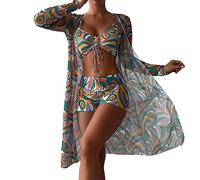 High Waisted Bikini Set, Push Up Women's Bikini Sets, Bow Tie Back Low Waisted Bikini Set Push up Bikini Top with Bikini Halter Neck Underwired Padded Bikini January Sales UK Back to School Season