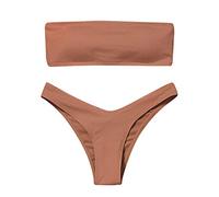 High Waisted Bikini Set Size 6, V Neck Tankini Sets, Triangle String Halter 3 Piece Swimwear for Women Halter Swim Tops Briefs Trunk Sets St Patrick's Day Gifts Beach