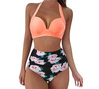High Waisted Bikini Set Y2k, Tummy Control Womens Swimming Costumes, Drawstring Side Women's Bikini Swimsuit Triangle String Halter Bathing Suits Deals of The Day Sale Essentials Hoodie