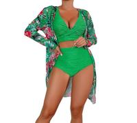 High Waisted Bikini Sets for Women UK XL, V Neck Swimsuits for Women, Tie Sides Thong Triangle Brazilian Women's Bikini Swimsuit Triangle String Halter Bathing Suits St Patrick's Day Golf Green