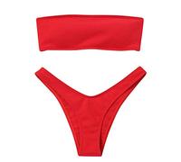 High Waisted Bikini Size 36 E Sets, Plus Size Bikini Set with Brief, Halterneck Strapless Women's Bikini Set Push up Two Piece Swimsuit Coronation Gifts Bridesmaid