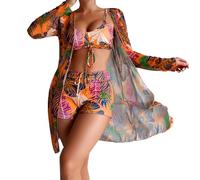 High Waisted Bikini Size 36 E Sets, Push Up Bikini Top with Bottoms, Crisscross Front Swimming Costume Women Wrap Bikini Set Swimsuits Todays Offers Special Deals Workout Gym Orange