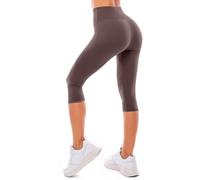High Waisted Capri 3/4 Length Leggings for Women Buttery Soft Elastic Opaque Tummy Control Leggings Cropped Trousers for Workout Gym Yoga Cropped Pants Ladies 3/4 Black Sports Trousers