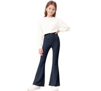 High Waisted Flared Leggings Girls, Kids Comfy Bell Bottoms Fleece Stretchy Bootcut Yoga Pants Elegant School Dress Pants Daily Active Navy 3 Years