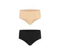 Bye Bra Invisible high Brief Panties, Seamless high Rise Underwear, Smooth and Comfortable Knickers with no-Stitching, 2-Pack: Nude, Black, XS-XL (M)