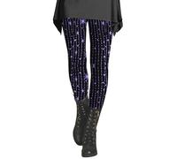 High Waisted Ladies Black Sport Stretchy Gym Women's Sequin Printed Fashionable Casual Slimming Bottom Pants Plus Size Denim Leggings for Women 3X (Purple, XXL)