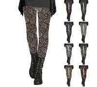 High Waisted Leggings for Women Boho Retro Print Yoga Leggings Elasticated Waist Opaque Tummy Control Legging Buttery Soft Workout Gym Yoga Stretchy Pants Hippie Ethnic Style Festivals Costumes