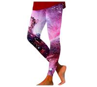 High Waisted Leggings for Women Carnival Galaxy-Patterned Leggings Soft Stretch Yoga Pants Plus Size Gym Leggings 80s Neon Party Funky Leggings Stylish TummyControl Activewear Tights (08-Blue, M)