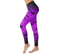 High Waisted Leggings for Women, Soft Elastic Opaque Halloween Bat Print Tummy Control Yoga Pants Leggings,Plus Size Workout Gym Yoga Stretchy Pants Festival Essentials Running Gym Tights Shapewear