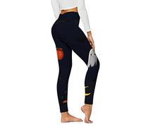 High Waisted Leggings for Women, Soft Elastic Opaque Halloween Bat Print Tummy Control Yoga Pants Leggings,Plus Size Workout Gym Yoga Stretchy Pants Festival Essentials Running Gym Tights (11-Navy, L)