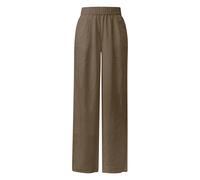 High-Waisted Pleated Fluid Linen Blend Trousers for Women s.Oliver Marron 40 Tall