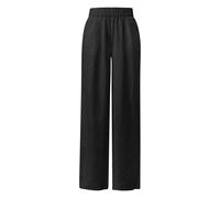 High-Waisted Pleated Fluid Linen Blend Trousers for Women s.Oliver Noir 36 Tall