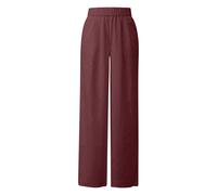High-Waisted Pleated Fluid Linen Blend Trousers for Women s.Oliver Rouge 40 Tall