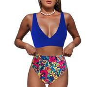 High Waisted Plus Size Split Bikini Sets for Women UK Sexy Leopard Print Push Up Belly Covering Slimming Swimming Costume Beach Swimsuits Bikinis Sporty Two Piece Color High Cut Bathing Suits Sales