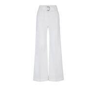 High-waisted Relaxed Fit Linen Trousers- female- Hugo- Wide Trousers- White- 2XL- Trousers 2XL