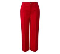 High-Waisted Stretch Cotton Trousers with Pressed Pleats for Women s.Oliver Rouge 36
