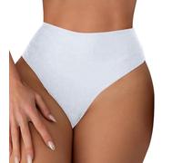 High Waisted Women's Bikini Bottoms Sexy Brazilian Bikini Bottom Thong Swim Bottom High Leg Stretchy Solid Swimsuit Brief Beachwear Panty Swimwear Ladies Swim Shorts Cross Hollowed Out Back White